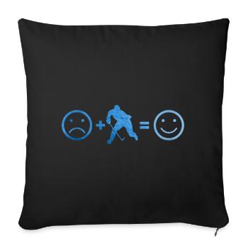 Joueurs de hockey sur glace masculin Hockey sur glace féminin - Housse de coussin décorative 45 x 45 cm - noir - Devant