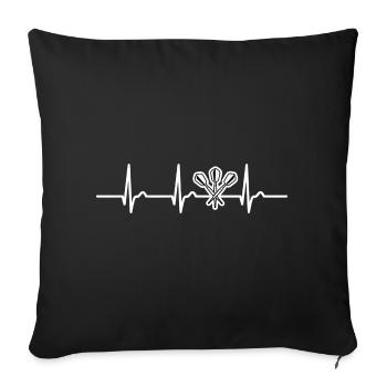 ECG curve - heart curve - pulse - darts - darts - Sofa pillowcase 17,3'' x 17,3'' (45 x 45 cm) - black - Front