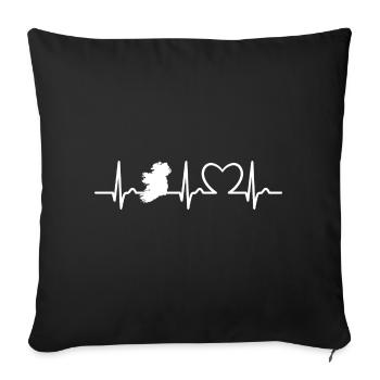 Heart Curve - Pulse Ireland - Voyage - Nation - Housse de coussin décorative 45 x 45 cm - noir - Devant