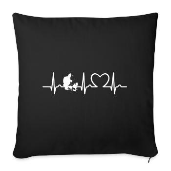 Heart Curve - Pulse Denmark - Travel - Nation - Sofa pillowcase 17,3'' x 17,3'' (45 x 45 cm) - black - Front