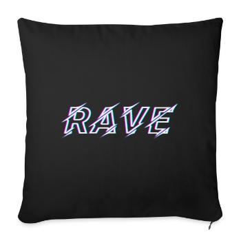 Techno Rave Festival Electro Music Raver - Sofa pillowcase 17,3'' x 17,3'' (45 x 45 cm) - black - Front