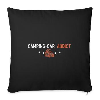 Camper car addict - Sofa pillowcase 17,3'' x 17,3'' (45 x 45 cm) - black - Front