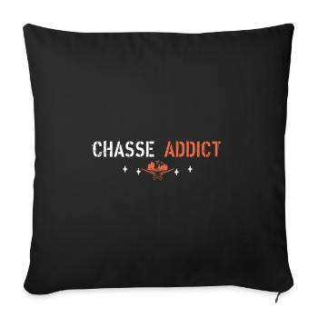 Hunting addict - Sofa pillowcase 17,3'' x 17,3'' (45 x 45 cm) - black - Front