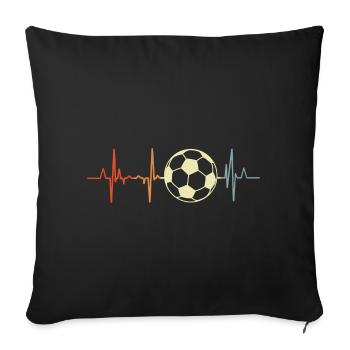 Football Heart palpitations - Sofa pillowcase 17,3'' x 17,3'' (45 x 45 cm) - black - Front
