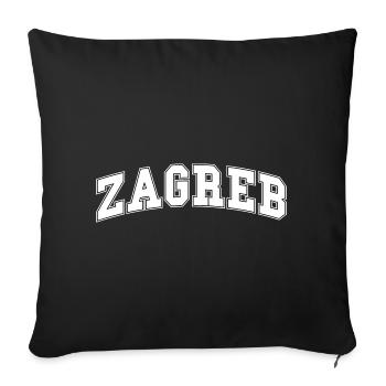 Lettrage rétro ZAGREB – Croatia Design - Housse de coussin décorative 45 x 45 cm - noir - Devant