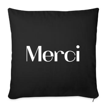 MERCI. MAÎTRESSE. MAÎTRE. MERCI MAÎTRESSE - Housse de coussin décorative 45 x 45 cm - noir - Devant