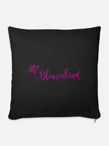 Blumenkind - Sofakissenbezug 45 x 45 cm - Schwarz
