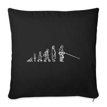 Fishing Evolution - Sofa pillowcase 17,3'' x 17,3'' (45 x 45 cm) - black - Front