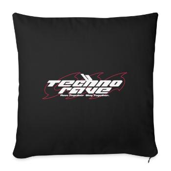TECHNO RAVE | rave together stay togehter - Sofa pillowcase 17,3'' x 17,3'' (45 x 45 cm) - black - Front