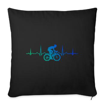Vélo de route Vélo de route Vélo de route Vélo de route Vélo de route - Housse de coussin décorative 45 x 45 cm - noir - Devant