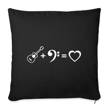 Bass Guitar Love Bassist Symbol Guitar Musician - Sofa pillowcase 17,3'' x 17,3'' (45 x 45 cm) - black - Front