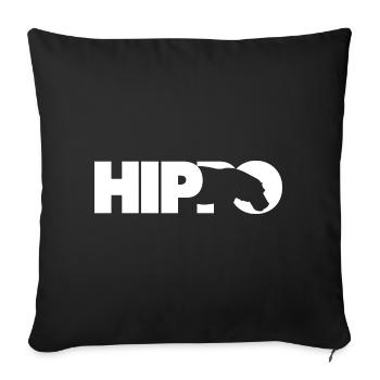 HIppo Nilpferd Silhouette - Sofakissenbezug 45 x 45 cm - Schwarz - Vorne