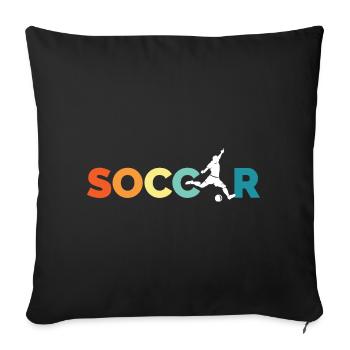 retro soccer Team Logo Mannschaft vintage icon - Sofakissenbezug 45 x 45 cm - Schwarz - Vorne