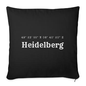 Heidelberg coordinates - Sofa pillowcase 17,3'' x 17,3'' (45 x 45 cm) - black - Front