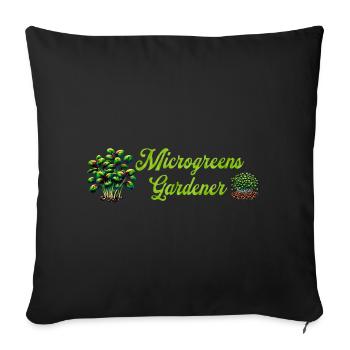 Microgreens Gärtner Landwirt Gärtner Microgreen - Sofakissenbezug 45 x 45 cm - Schwarz - Vorne