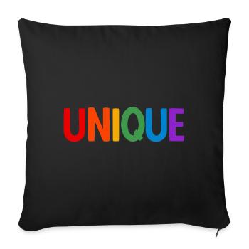 Lgbt. Einzigartig - Sofakissenbezug 45 x 45 cm - Schwarz - Vorne