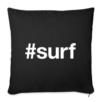 SURF Surfer Planche de surf - Housse de coussin décorative 45 x 45 cm - noir - Devant