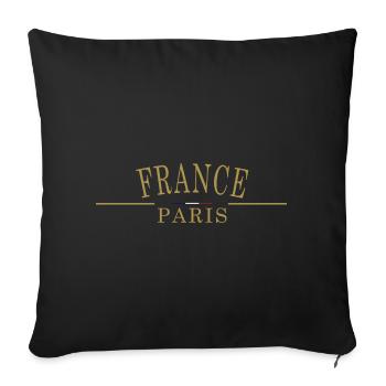 FRANCE Paris flag - Sofa pillowcase 17,3'' x 17,3'' (45 x 45 cm) - black - Front