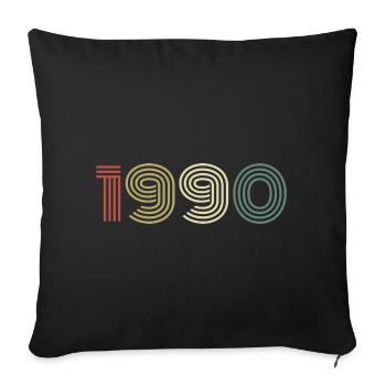 1990's Birthday Vintage 1990's Gift 1990's - Sofa pillowcase 17,3'' x 17,3'' (45 x 45 cm) - black - Front