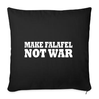 Make falafel not war - Sofa pillowcase 17,3'' x 17,3'' (45 x 45 cm) - black - Front
