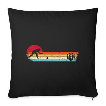 Quilles Bowlers Bowlers Bowling Bowling Rétro Skittles Tour - Housse de coussin décorative 45 x 45 cm - noir - Devant