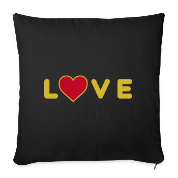 LOVE design with heart - Sofa pillowcase 17,3'' x 17,3'' (45 x 45 cm) - black - Front