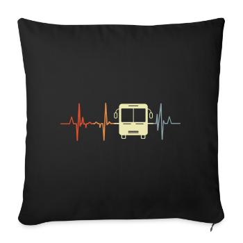 Fréquence cardiaque du bus - Housse de coussin décorative 45 x 45 cm - noir - Devant