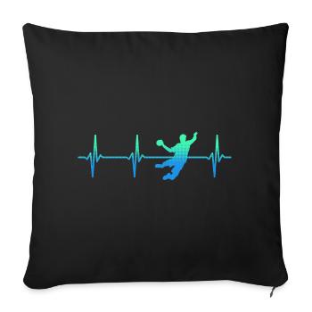 Handball Player Heartbeat Handball Training - Sofa pillowcase 17,3'' x 17,3'' (45 x 45 cm) - black - Front