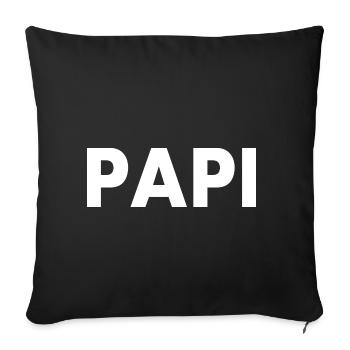 Papi - Housse de coussin décorative 45 x 45 cm - noir - Devant