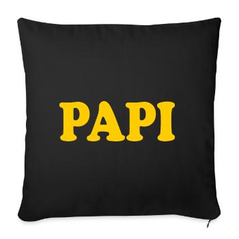 Papi - Housse de coussin décorative 45 x 45 cm - noir - Devant