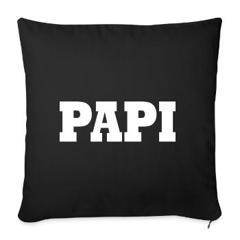 Papi - Housse de coussin décorative 45 x 45 cm - noir - Devant