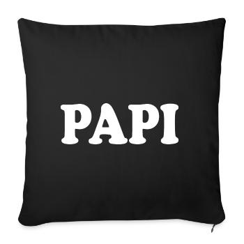 Papi - Housse de coussin décorative 45 x 45 cm - noir - Devant