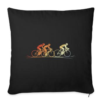 Vintage Cyclists - Sofa pillowcase 17,3'' x 17,3'' (45 x 45 cm) - black - Front