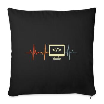 J’adore programmer - Housse de coussin décorative 45 x 45 cm - noir - Devant