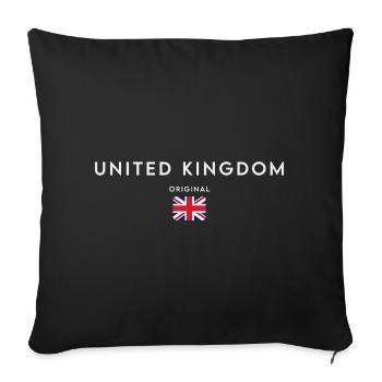 Flag of the United Kingdom, British pride - Sofa pillowcase 17,3'' x 17,3'' (45 x 45 cm) - black - Front