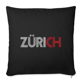 ZURICH Switzerland Switzerland - Sofa pillowcase 17,3'' x 17,3'' (45 x 45 cm) - black - Front