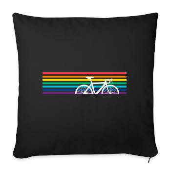 Bicycle Rainbow Colorful Cyclist - Sofa pillowcase 17,3'' x 17,3'' (45 x 45 cm) - black - Front