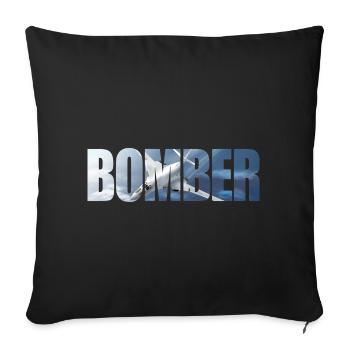 Blouson aviateur Tu-160 - Housse de coussin décorative 45 x 45 cm - noir - Devant