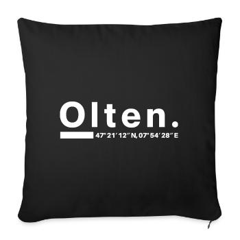 Olten Coordinates Solothurn Oltener Oltenerin - Sofa pillowcase 17,3'' x 17,3'' (45 x 45 cm) - black - Front