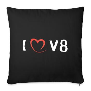 i love v8 - musclecars und vintage racing - Sofakissenbezug 45 x 45 cm - Schwarz - Vorne