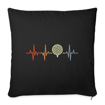 Balle de golf Heartbeat - Housse de coussin décorative 45 x 45 cm - noir - Devant