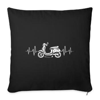 E Scooter with Heartbeat - Scooter Driver Passion - Sofa pillowcase 17,3'' x 17,3'' (45 x 45 cm) - black - Front