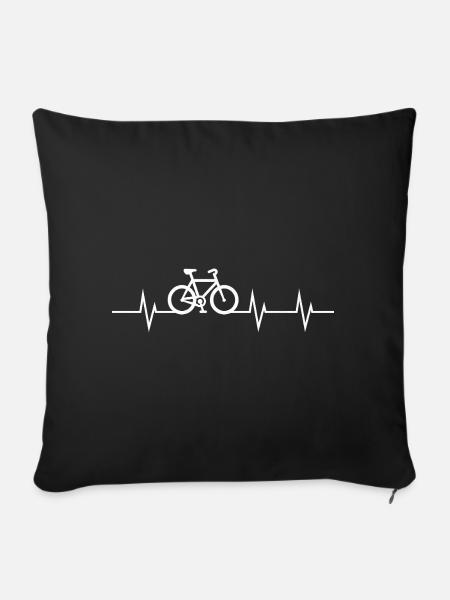 Heartbeat of a Cyclist - Sofakissenbezug 45 x 45 cm - Schwarz