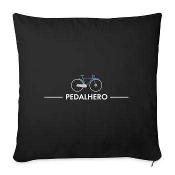 Pedalhero – Cooles Fahrrad Shirt - Sofakissenbezug 45 x 45 cm - Schwarz - Vorne
