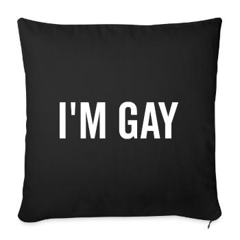 Je suis gay - Housse de coussin décorative 45 x 45 cm - noir - Devant