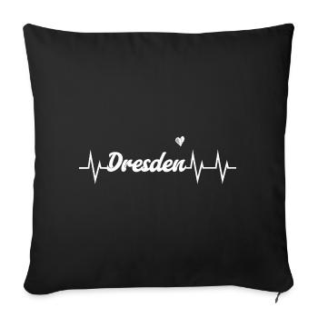 Heartbeat Dresde - Housse de coussin décorative 45 x 45 cm - noir - Devant