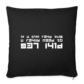 Get Laid Leetspeak – Nerdiger 1337 Spruch - Sofakissenbezug 45 x 45 cm - Schwarz - Vorne
