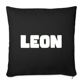 Leon Name - Sofa pillowcase 17,3'' x 17,3'' (45 x 45 cm) - black - Front
