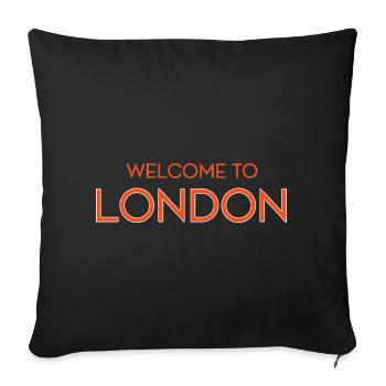 Enseigne au néon de bienvenue à Londres - Housse de coussin décorative 45 x 45 cm - noir - Devant