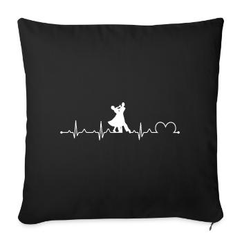 Ballroom Dance Hearbeat EKG Dancer Waltz Tango - Sofa pillowcase 17,3'' x 17,3'' (45 x 45 cm) - black - Front